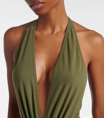 Solid embellished swimsuit | Karla Colletto