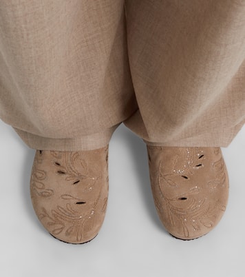 Sequined suede slides | Brunello Cucinelli