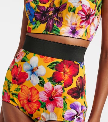 Shorts en mezcla de seda florales | Dolce&Gabbana