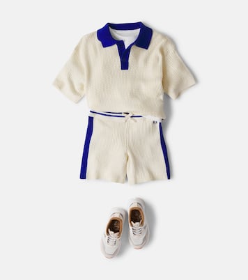 Cable-knit cotton polo shirt | Mini Rodini