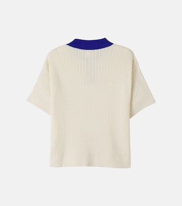 Cable-knit cotton polo shirt | Mini Rodini