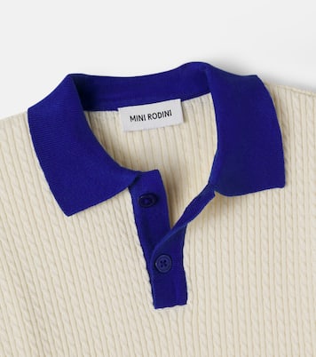Cable-knit cotton polo shirt | Mini Rodini