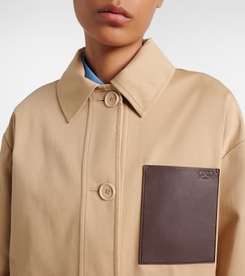 Giacca in cotone con pelle | Loewe