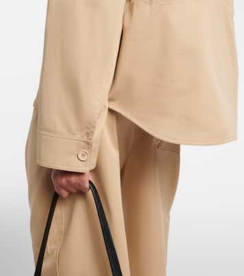 Giacca in cotone con pelle | Loewe