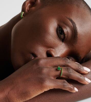 Grass Seed 18kt yellow gold ring with emeralds | Ileana Makri