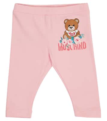 Baby Teddy stretch-cotton leggings | Moschino Kids