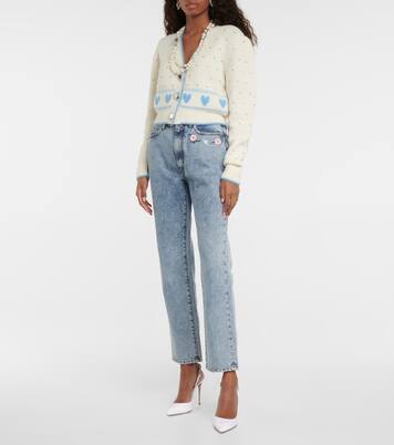 자카드 알파카 울 블렌드 카디건 | Alessandra Rich