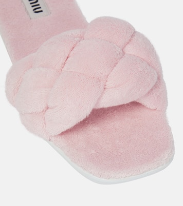 Pantoletten aus Frottee | Miu Miu
