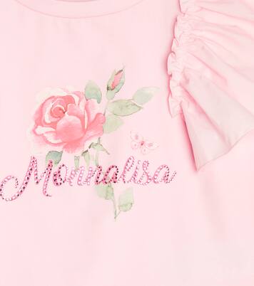 Ruffled cotton-blend jersey T-shirt | Monnalisa