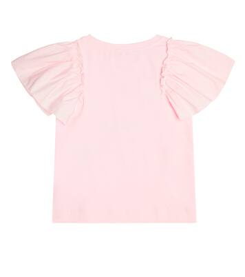 Ruffled cotton-blend jersey T-shirt | Monnalisa