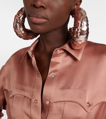 Croissant sequined hoop earrings | Tom Ford