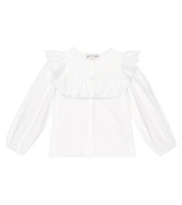 Ruffle-trimmed cotton top | Bonpoint