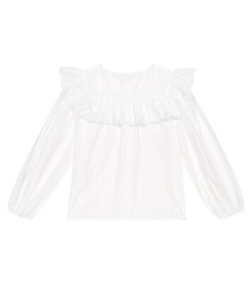 Ruffle-trimmed cotton top | Bonpoint