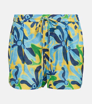 Bedruckte Shorts aus einem Leinengemisch | Marni