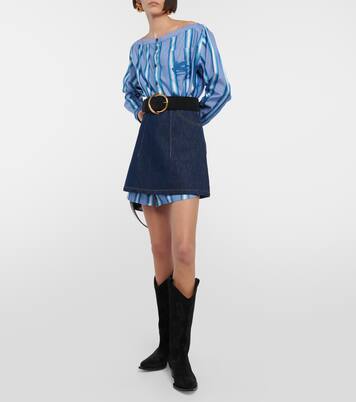 Striped off-shoulder minidress | Etro