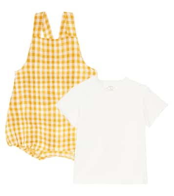 Baby cotton T-shirt and playsuit set | Il Gufo