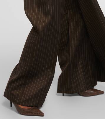 Tattoo pinstripe wool-blend maxi skirt | Jean Paul Gaultier