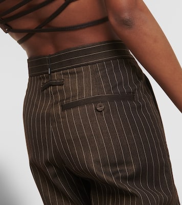 Tattoo pinstripe wool-blend maxi skirt | Jean Paul Gaultier