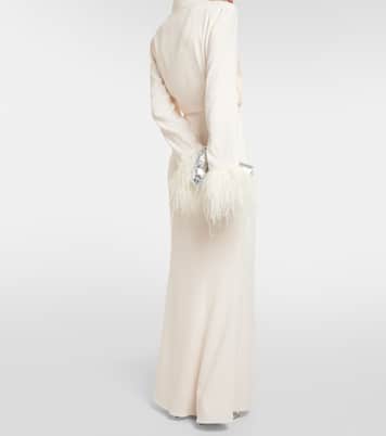 Hemdblusenkleid aus Crêpe mit Federn | Roland Mouret