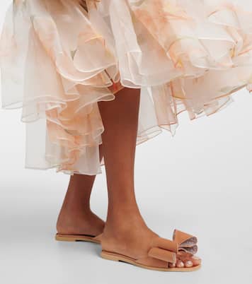 Pantoletten Le Cadeau Double Bow aus Satin | Mach & Mach