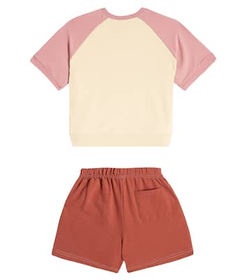 Printed cotton jersey T-shirt and shorts set | Jellymallow