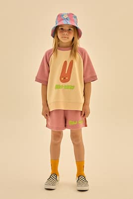 Printed cotton jersey T-shirt and shorts set | Jellymallow