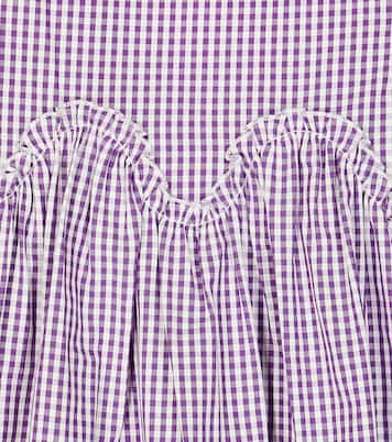 Checked floral cotton top | Il Gufo