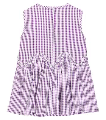 Checked floral cotton top | Il Gufo