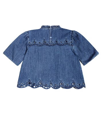 Smocked cotton chambray shirt | Petite Amalie  