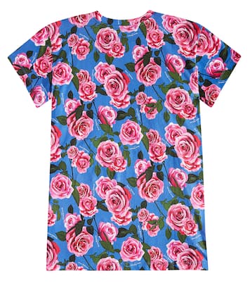 Robe t-shirt en coton à fleurs | Balmain Kids