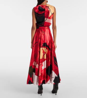 Bedrucktes Top Kiara aus Satin | Roksanda