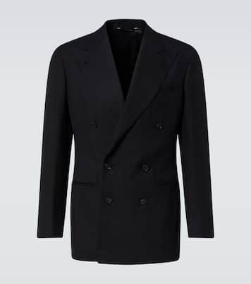 Double-breasted silk blazer | Saman Amel
