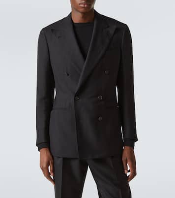 Double-breasted silk blazer | Saman Amel
