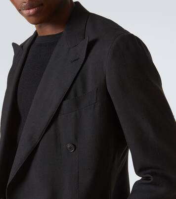 Double-breasted silk blazer | Saman Amel