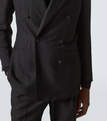 Double-breasted silk blazer | Saman Amel
