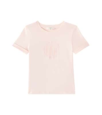 Logo embroidered cotton jersey T-shirt | Chloé Kids
