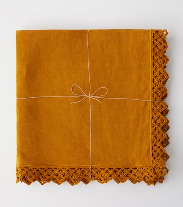 Set of 4 macramé-trimmed linen napkins | Once Milano
