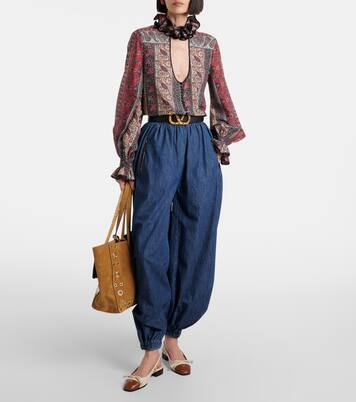 Blusa en muselina de algodón con paisley | Valentino