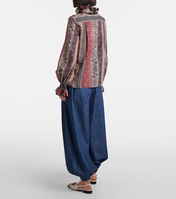 Blusa en muselina de algodón con paisley | Valentino