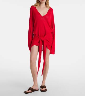 Gathered open-knit minidress  | The Attico