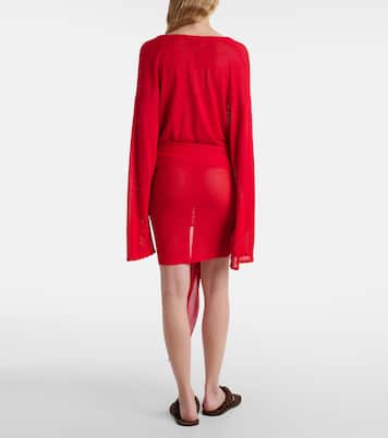 Gathered open-knit minidress  | The Attico