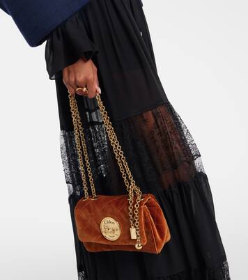 Chloé Heritage Small velvet shoulder bag | Chloé