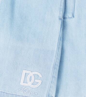 Shorts de denim con DG bordados | Dolce&Gabbana Kids