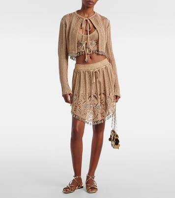 Top cropped in crochet con lamé | Rabanne