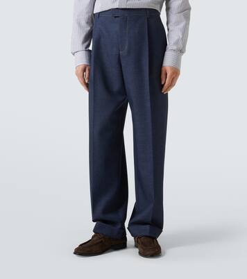 Wool drill wide-leg pants | Bottega Veneta
