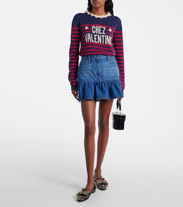 Ruffled denim miniskirt | Valentino