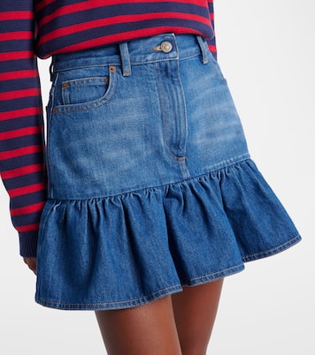 Ruffled denim miniskirt | Valentino