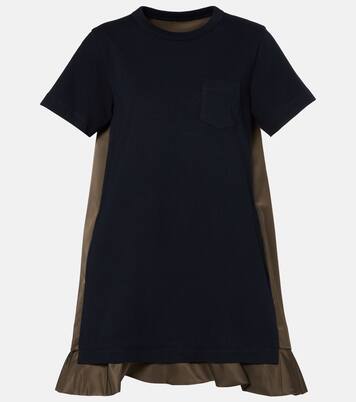 Jersey and twill minidress | Sacai