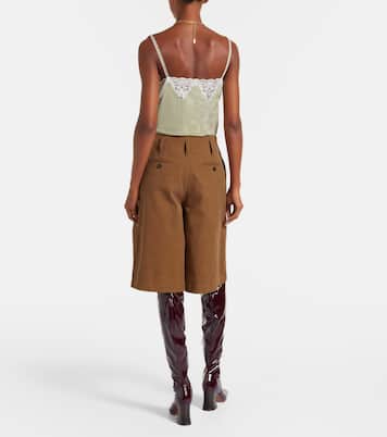 High-rise cotton canvas Bermuda shorts | Chloé