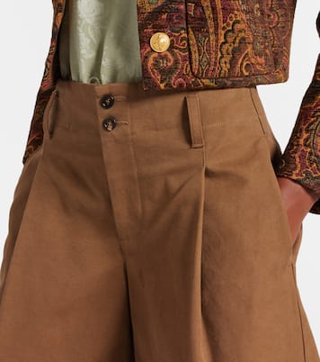 High-rise cotton canvas Bermuda shorts | Chloé